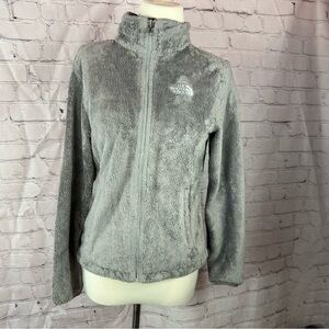 The North Face Womens S Soft Gray Teddy Jacket outdoor activewear full zip